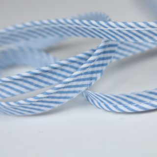 Baumwollpaspel - Streifen - babyblau, weiß