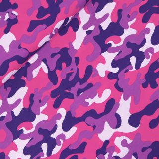 Baumwolljersey - Camouflage - lila