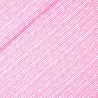 Baumwolljersey - schmale Streifen - rosa - weiß