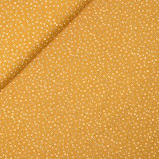 Baumwolljersey - kleine Kreise - gelb - weiß