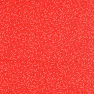 Baumwolle - Blumenranke - rot