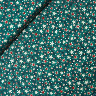 Baumwolle - Weihnachten - Sternennebel - grün