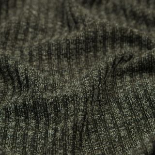 Rippenjersey - melange - oliv