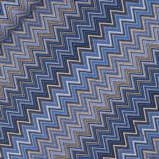 Strickjersey - ZickZack - blau