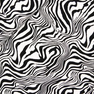 Viskose - Leinen  - Zebra - natur - schwarz