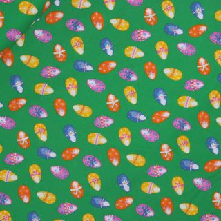 Baumwolle - Ostern - bunte Eier - grün