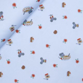 Interlockjersey - Mäusebuffet - hellblau