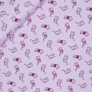 Baumwolljersey - kleine Mäuse - rosa