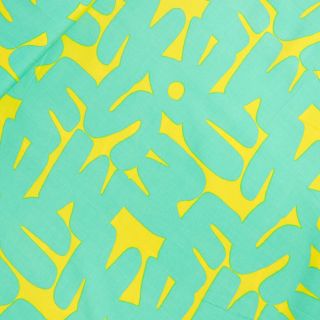 Viskose - Graphic Letters - mint - gelb