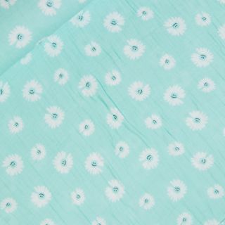Baumwoll - Musselin -   Lachende Gänseblümchen - mint 