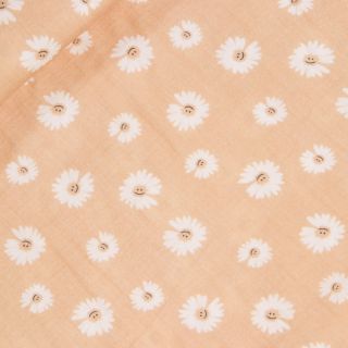 Baumwoll - Musselin -   Lachende Gänseblümchen - beige