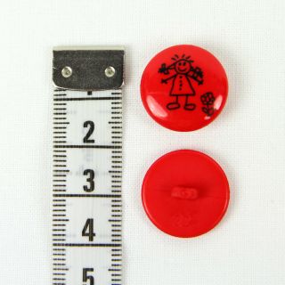 Öse - Mädchen-Zeichnung - 18 mm - rot