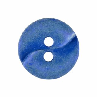 2-Loch-Knopf - 13 mm - Wellenprägung - blau