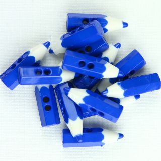 2-Loch-Knopf - Buntstift - 18 mm - blau
