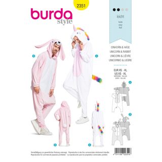 Schnittmuster - burda style - Overall für Sie und Ihn: Einhorn – Hase - 2351