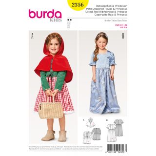 Schnittmuster - burda kids - Rotkäppchen – Prinzessin – Kleid – Cape - 2356