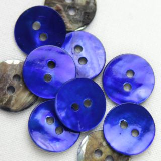 2-Loch-Knopf - 13 mm - Perlmutt - royalblau