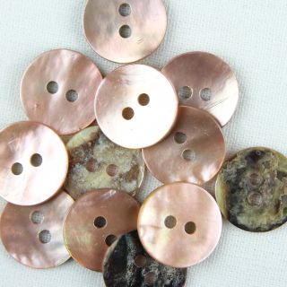 2-Loch-Knopf - 13 mm - Perlmutt - rose