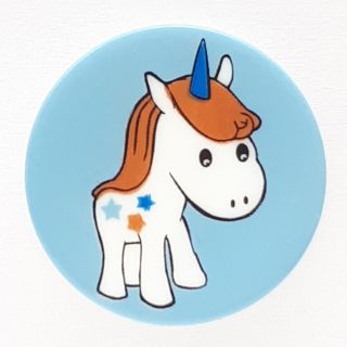 Öse - 14 mm - Einhorn - blau