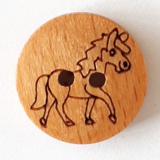 2-Loch_Knopf - 15 mm - Einhorn - Echtholz