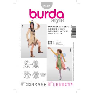 Schnittmuster - burda style - Indianerin, Elfe - 2432