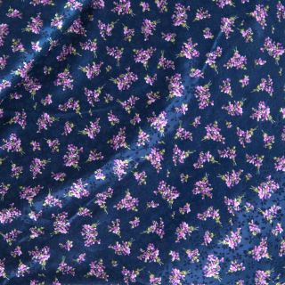 Jacquard - Jersey - Nachtblüte - blau