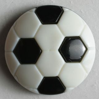 Öse - 20 mm - Kinderknopf - Fußball - weiss
