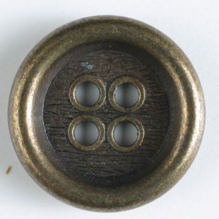 4-Loch-Knopf - 18 mm - bronze - Metallknopf