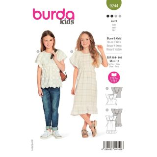 Schnittmuster - burda kids - Mädchen - Bluse &amp; Kleid - 9244