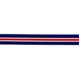 Ripsband - 16 mm - Streifen - navy-rot