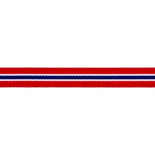 Ripsband - 16 mm - Streifen - rot-navy