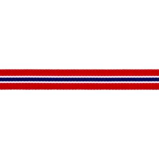 Ripsband - 16 mm - Streifen - rot-navy