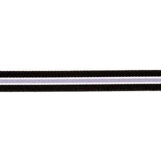 Ripsband - 16 mm - Streifen - schwarz-grau