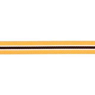 Ripsband - 16 mm - Streifen - beige-braun