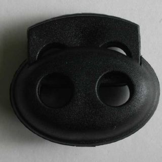 Kordelstopper - 23 mm - schwarz - oval
