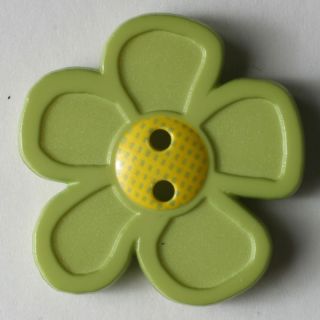 2-Loch-Knopf - 20 mm - Blüte - grün
