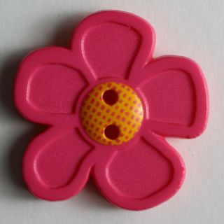 2-Loch-Knopf - 20 mm - Blüte - pink