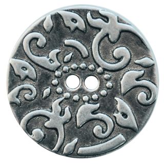 2-Loch-Knopf - 15 mm - Ornamente - silber