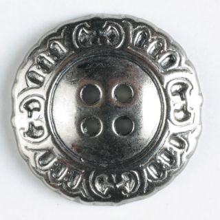 4-Loch-Knopf - 18 mm - Metallknopf - silber