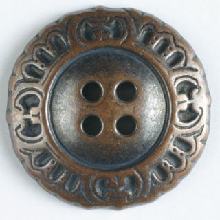 4-Loch-Knopf - 18 mm - Metallknopf - bronze