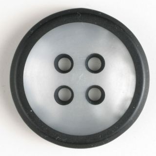 4-Loch-Knopf - 18 mm - transparent mit farbigen Rändern - schwarz