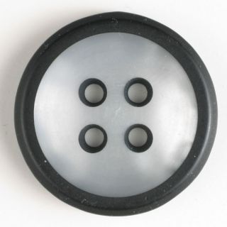 4-Loch-Knopf - 18 mm - transparent mit farbigen Rändern - schwarz