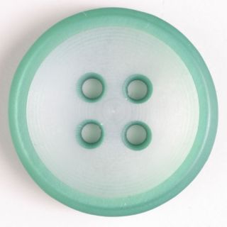 4-Loch-Knopf - 18 mm - transparent mit farbigen Rändern - mint
