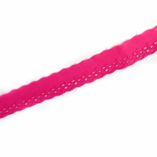 Baumwoll-Spitzenborte - Blümchen - 30 mm - pink