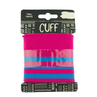 Strickbündchen - Cuff - geringelt - pink-blau