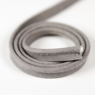 Paspelband mit Seele - uni - taupe-grau