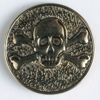 Öse - 20 mm - Metall - Totenkopf - gold 