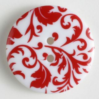 2-Loch-Knopf - Ornamente - rot