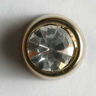 Öse - 10 mm - Strassknopf - gold