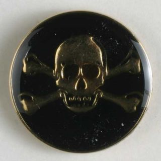 Öse - 20 mm - Metall - Totenkopf - gold - schwarz